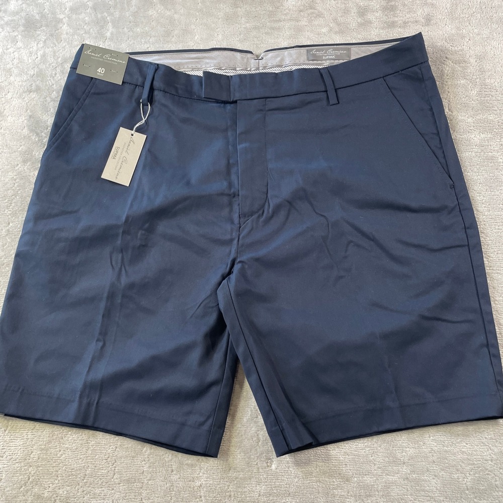 Daniel Cremieux Signature Chino Shorts Mens 40 Blue Supima Golf Preppy Casual